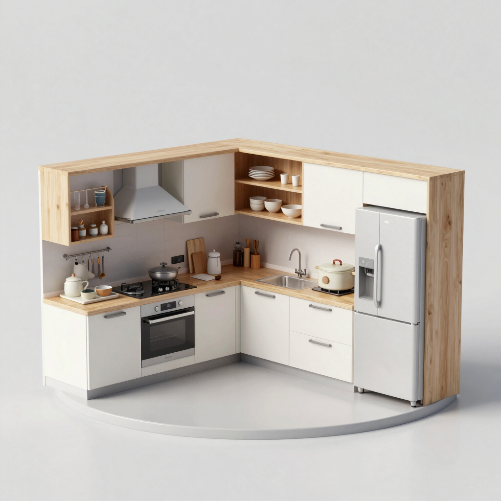 Washer and dryer set fitting snugly inside a small laundry nook